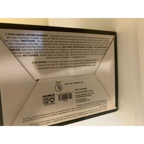 New mainstays Chapter Outdoor Lantern. Black Finish LED Bulb Included - Picture 5 of 6